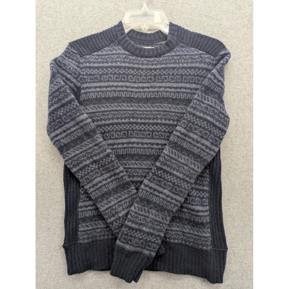 Fossil Sweater Mens Large Patterned Wool Crewneck Pullover Warm Winter Casual
